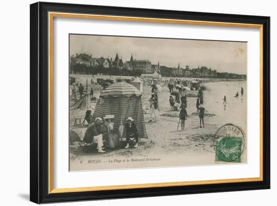 Postcard of the Beach and Boulevard St Georges, Royan, France Sent in 1913-French Photographer-Framed Giclee Print