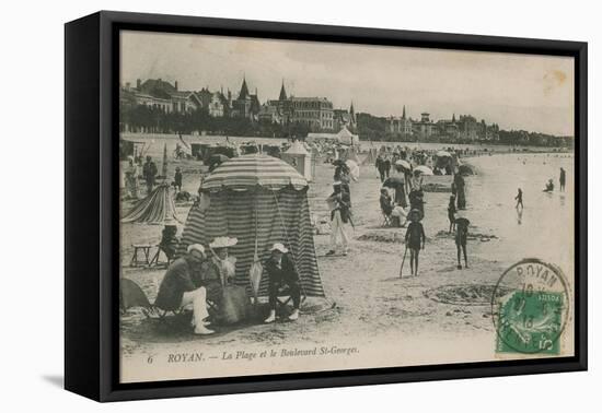 Postcard of the Beach and Boulevard St Georges, Royan, France Sent in 1913-French Photographer-Framed Premier Image Canvas