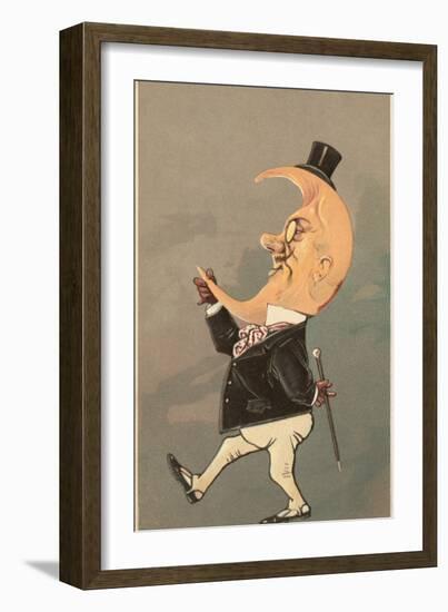 Postcard of the Cresent Moon as the Face of a Man-null-Framed Giclee Print