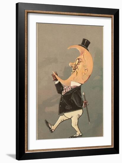 Postcard of the Cresent Moon as the Face of a Man-null-Framed Giclee Print