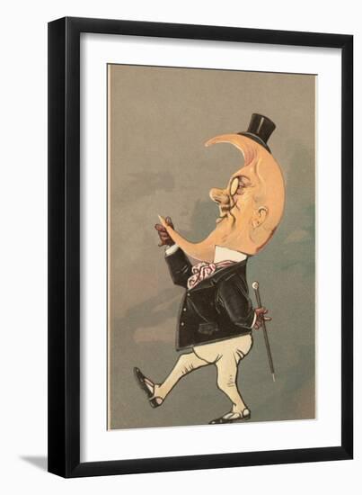 Postcard of the Cresent Moon as the Face of a Man-null-Framed Giclee Print