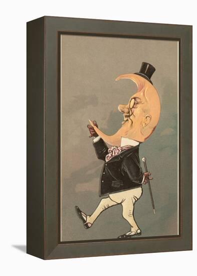 Postcard of the Cresent Moon as the Face of a Man-null-Framed Premier Image Canvas