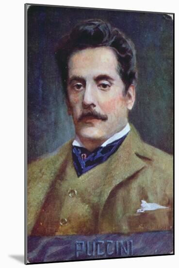Postcard Portrait of Giacomo Puccini, c.1910-15-Austrian School-Mounted Giclee Print