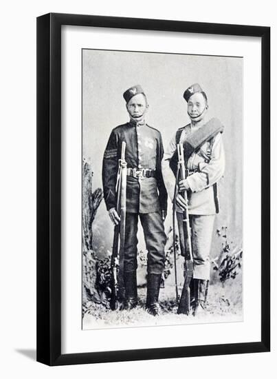 Postcard Showing Two Gurkha Soldiers C. 1900-null-Framed Giclee Print