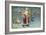 Postcard with Santa Claus Holding a Christmas Tree-null-Framed Giclee Print