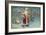 Postcard with Santa Claus Holding a Christmas Tree-null-Framed Giclee Print