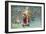 Postcard with Santa Claus Holding a Christmas Tree-null-Framed Giclee Print