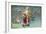 Postcard with Santa Claus Holding a Christmas Tree-null-Framed Giclee Print