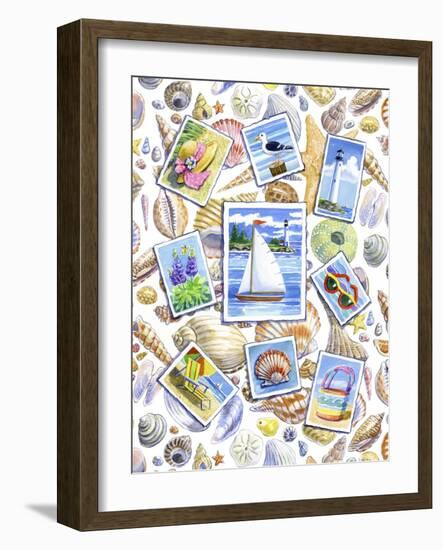 Postcards And Shells-Geraldine Aikman-Framed Giclee Print