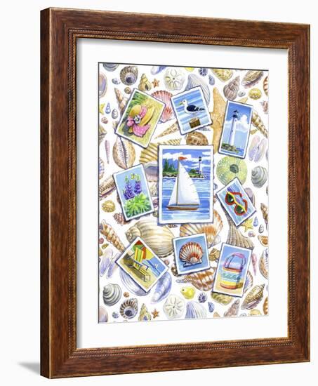 Postcards And Shells-Geraldine Aikman-Framed Giclee Print