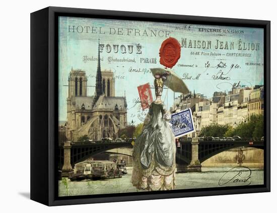 Postcards of Paris VI-Sandy Lloyd-Framed Stretched Canvas
