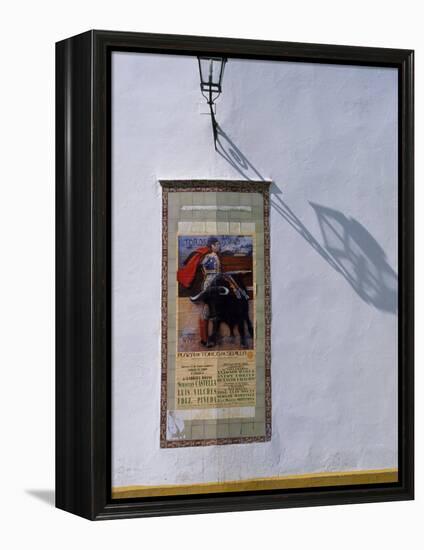 Poster Adveritising a Bull Fight on the Exterior of the Bull Ring, Plaza De Torres De La Maestranza-Ian Aitken-Framed Premier Image Canvas