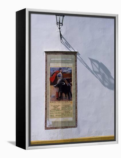 Poster Adveritising a Bull Fight on the Exterior of the Bull Ring, Plaza De Torres De La Maestranza-Ian Aitken-Framed Premier Image Canvas