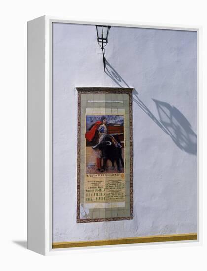 Poster Adveritising a Bull Fight on the Exterior of the Bull Ring, Plaza De Torres De La Maestranza-Ian Aitken-Framed Premier Image Canvas