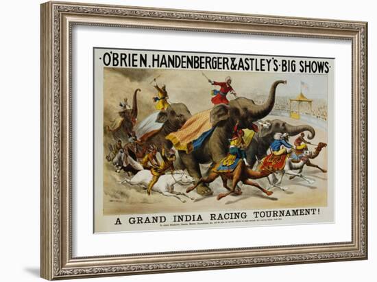 Poster Advertisement for O'Brien, Handenberger and Astley's Big Shows-null-Framed Giclee Print