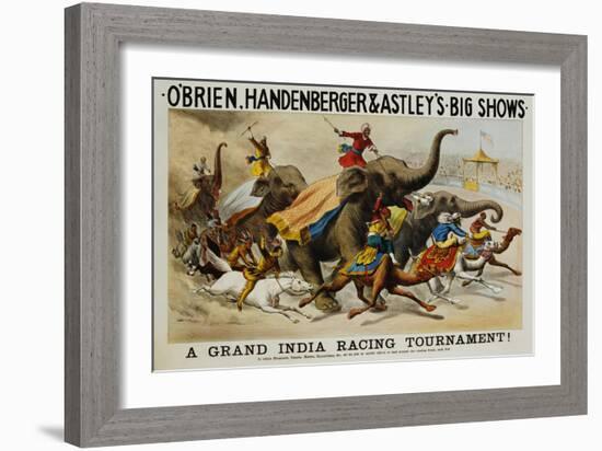 Poster Advertisement for O'Brien, Handenberger and Astley's Big Shows-null-Framed Giclee Print