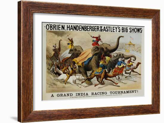 Poster Advertisement for O'Brien, Handenberger and Astley's Big Shows-null-Framed Giclee Print