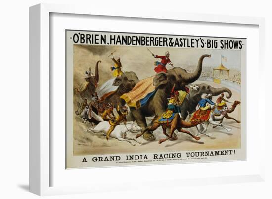 Poster Advertisement for O'Brien, Handenberger and Astley's Big Shows-null-Framed Giclee Print