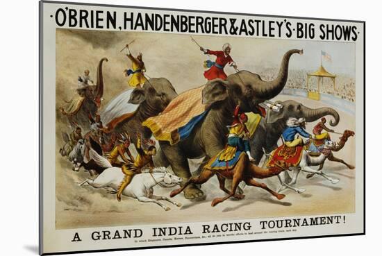 Poster Advertisement for O'Brien, Handenberger and Astley's Big Shows-null-Mounted Giclee Print