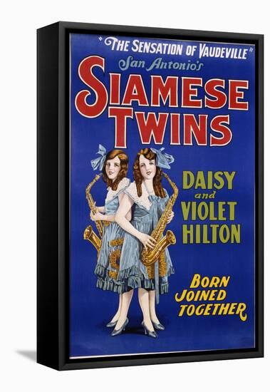 Poster Advertisement for Siamese Twins Daisy and Violet Hilton-null-Framed Premier Image Canvas