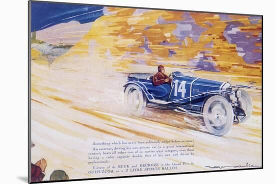 Poster Advertising a Ballot 2 Litre Sports Car-null-Mounted Giclee Print