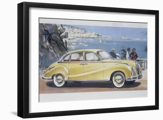 Poster Advertising a Bmw 502 Car, 1957-null-Framed Giclee Print