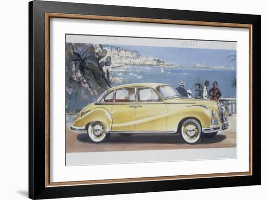 Poster Advertising a Bmw 502 Car, 1957-null-Framed Giclee Print