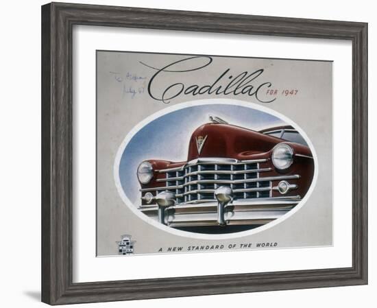 Poster Advertising a Cadillac, 1947-null-Framed Giclee Print