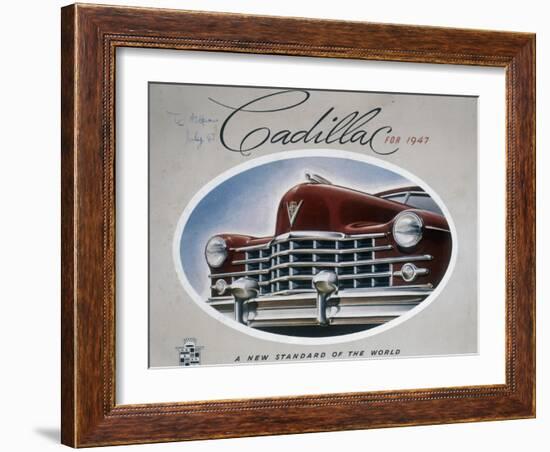 Poster Advertising a Cadillac, 1947-null-Framed Giclee Print