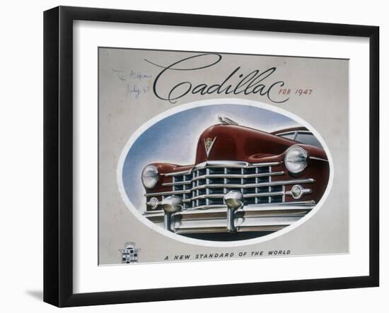 Poster Advertising a Cadillac, 1947-null-Framed Giclee Print