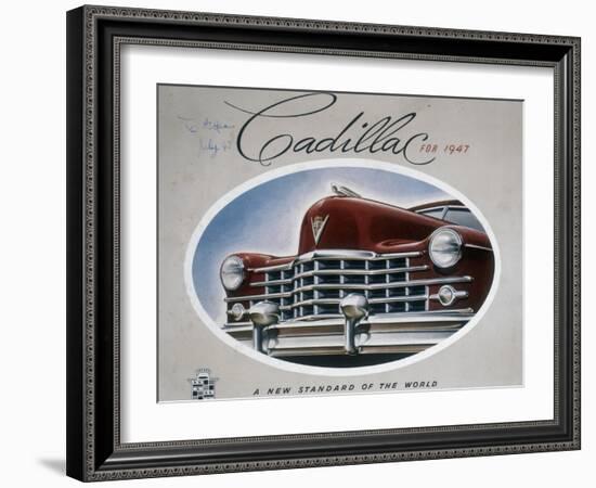 Poster Advertising a Cadillac, 1947-null-Framed Giclee Print