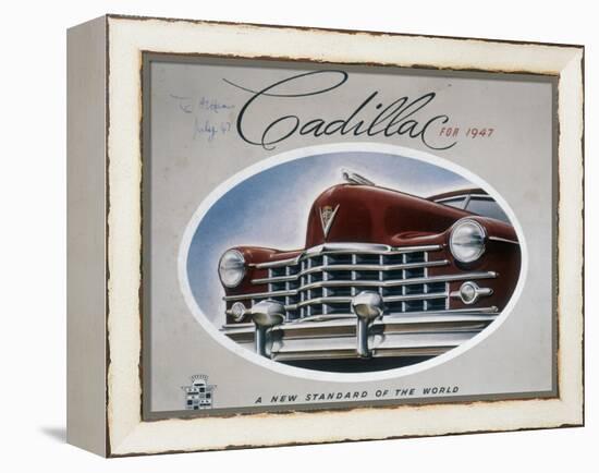 Poster Advertising a Cadillac, 1947-null-Framed Premier Image Canvas