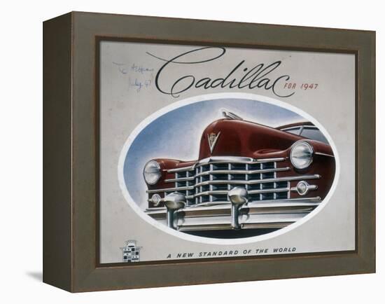 Poster Advertising a Cadillac, 1947-null-Framed Premier Image Canvas