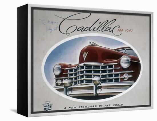 Poster Advertising a Cadillac, 1947-null-Framed Premier Image Canvas