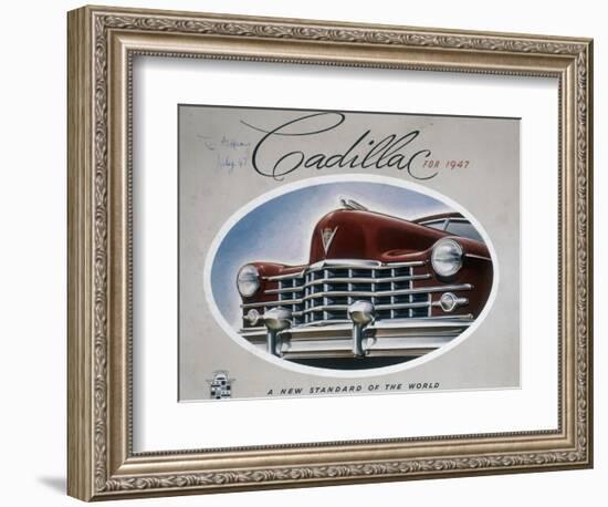 Poster Advertising a Cadillac, 1947-null-Framed Giclee Print