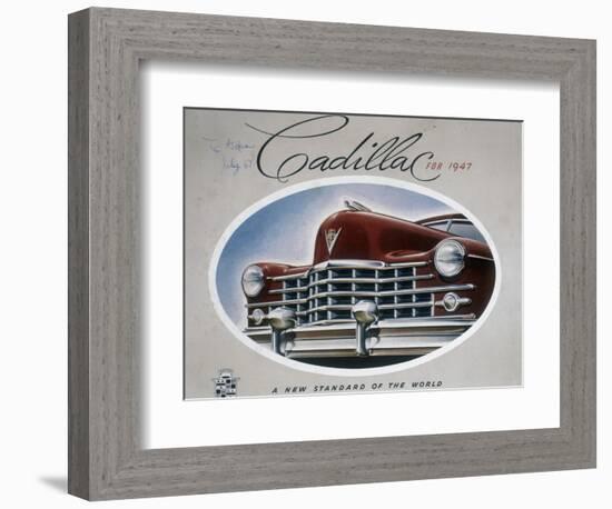 Poster Advertising a Cadillac, 1947-null-Framed Giclee Print