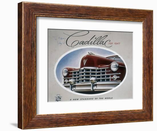 Poster Advertising a Cadillac, 1947-null-Framed Giclee Print