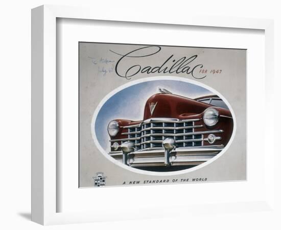 Poster Advertising a Cadillac, 1947-null-Framed Giclee Print