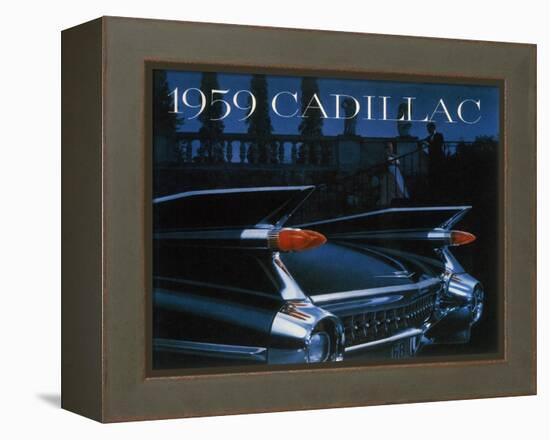 Poster Advertising a Cadillac, 1959-null-Framed Premier Image Canvas