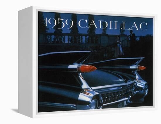 Poster Advertising a Cadillac, 1959-null-Framed Premier Image Canvas