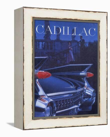 Poster Advertising a Cadillac, 1959-null-Framed Premier Image Canvas