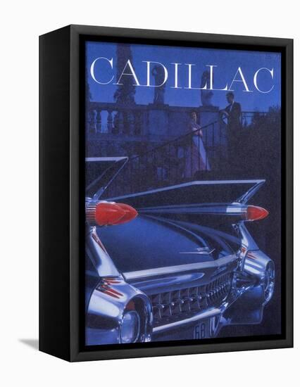 Poster Advertising a Cadillac, 1959-null-Framed Premier Image Canvas