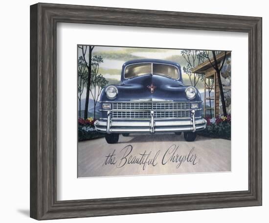 Poster Advertising a Chrysler, 1946-null-Framed Giclee Print