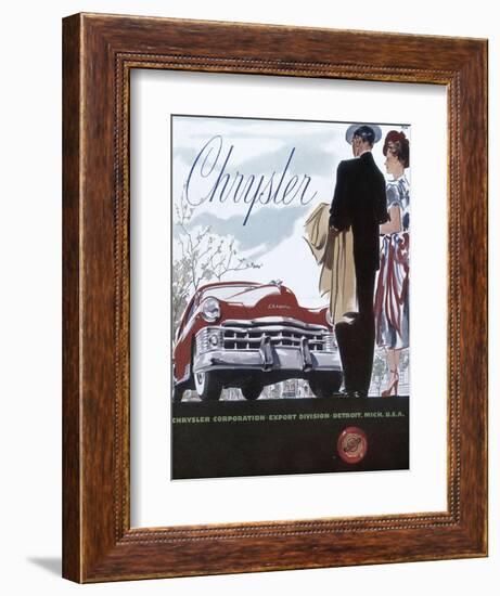 Poster Advertising a Chrysler, 1950-null-Framed Giclee Print