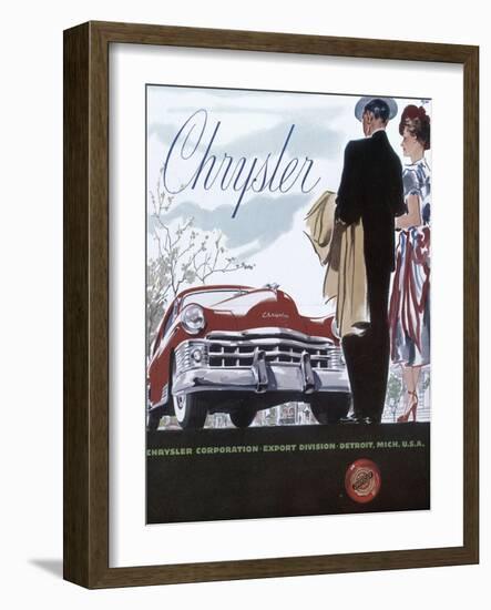 Poster Advertising a Chrysler, 1950-null-Framed Giclee Print