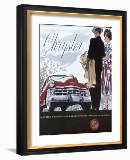 Poster Advertising a Chrysler, 1950-null-Framed Giclee Print