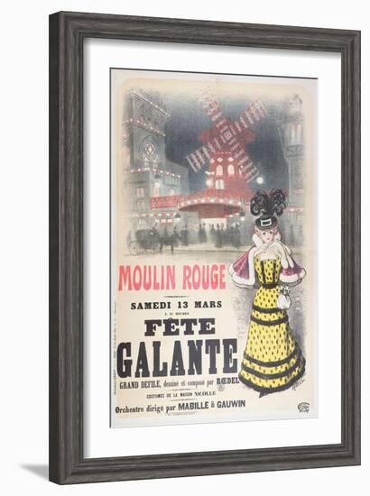 Poster Advertising a 'Fete Galante' at the Moulin Rouge, Montmartre, Paris. Late 19th Century-Roedel-Framed Giclee Print