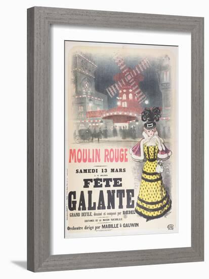Poster Advertising a 'Fete Galante' at the Moulin Rouge, Montmartre, Paris. Late 19th Century-Roedel-Framed Giclee Print