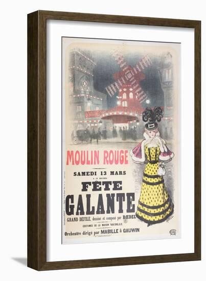 Poster Advertising a 'Fete Galante' at the Moulin Rouge, Montmartre, Paris. Late 19th Century-Roedel-Framed Giclee Print