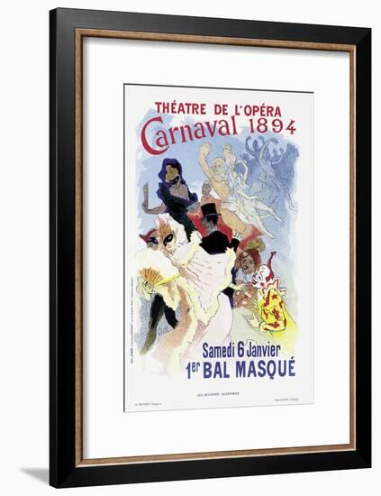 Poster Advertising a Masked Ball and Carnival, at the Theatre De L'Opera, 1894-Jules Chéret-Framed Giclee Print